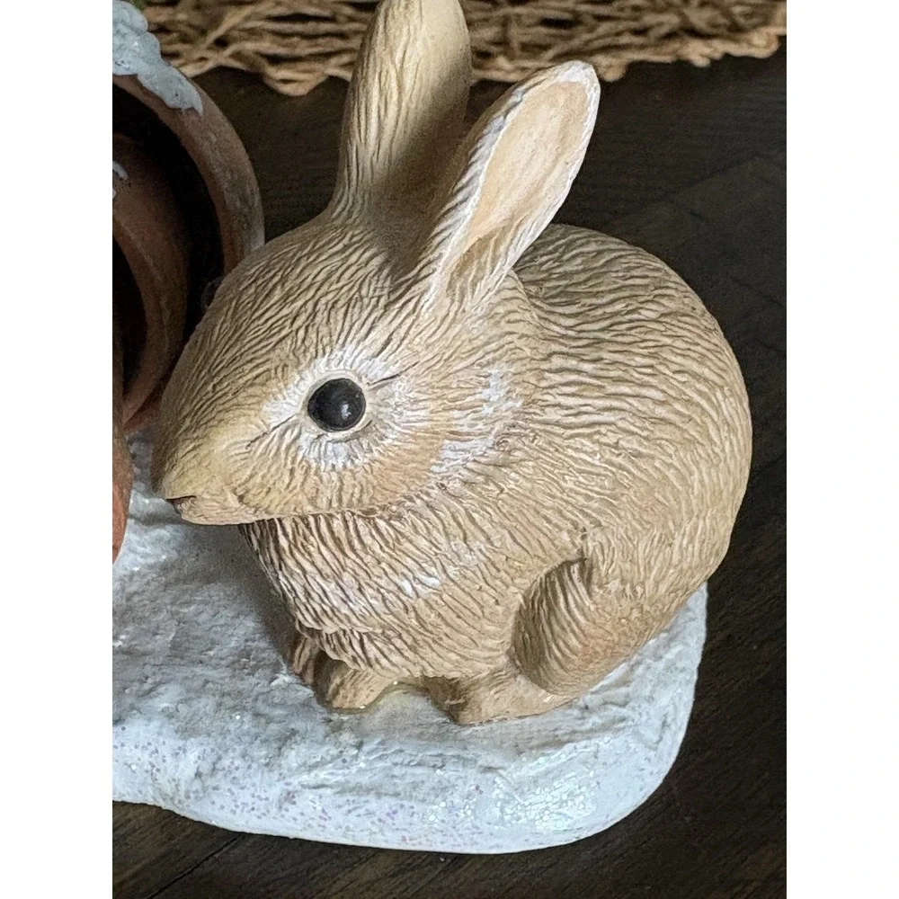 Vtg‎ Hallmark Sketchbook Marjolein Bastin Candle Holder Holiday Rabbit Chipmunk